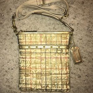 Gold Plaid Coach Crossbody